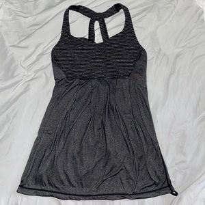 Lululemon - grey racerback top w/ drawstring Sz 4